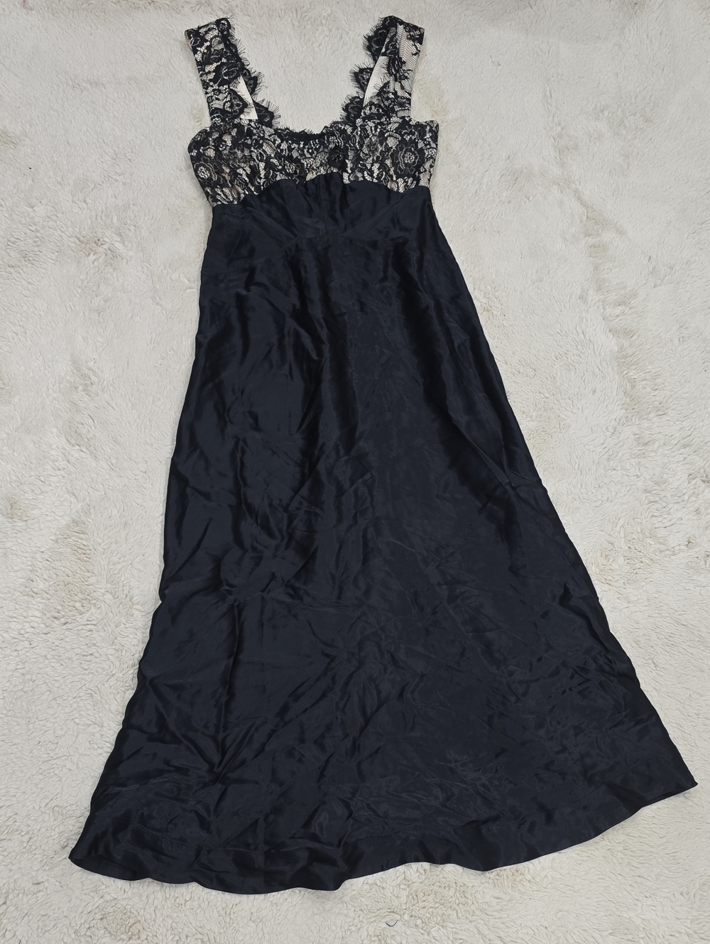 Maeve Black Maxi Dress with Cream Lace Bodice